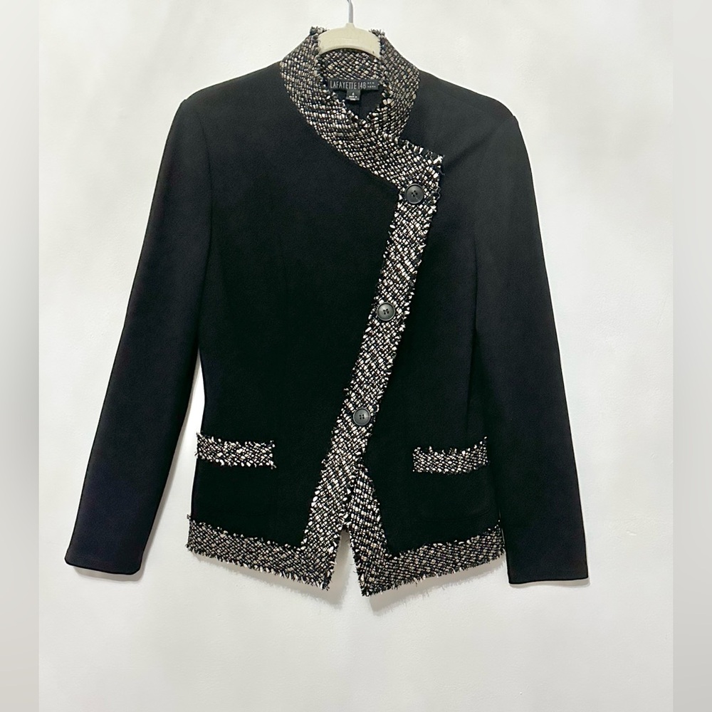 Lafayette 148 blazer jacket Assymetrical front